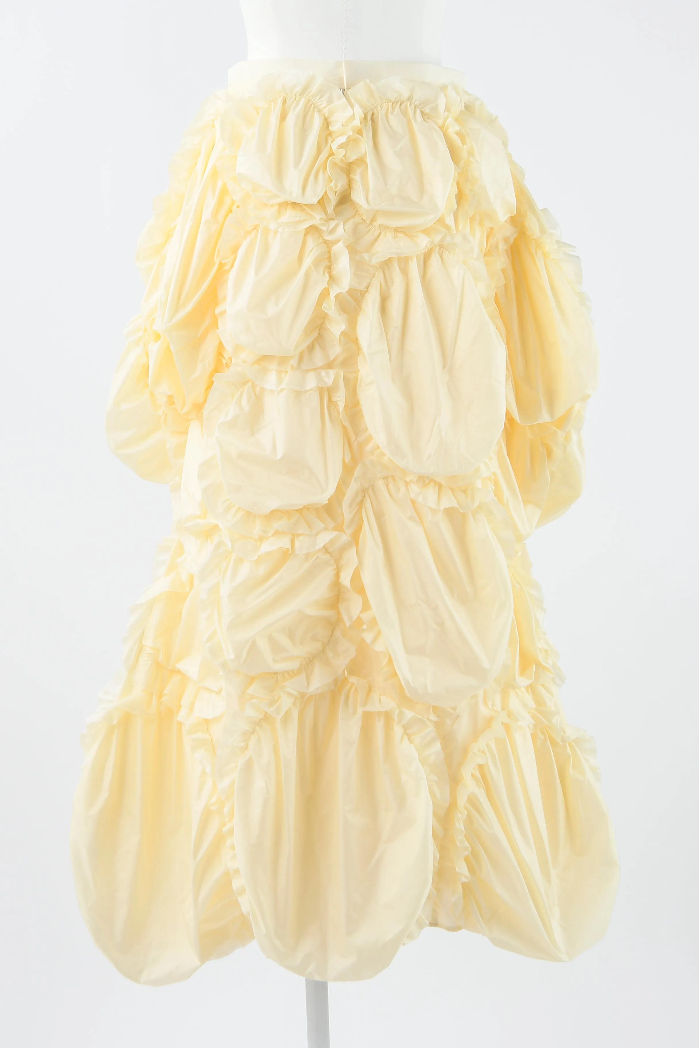 High-waisted Ruffled Midi Skirt (Off white)