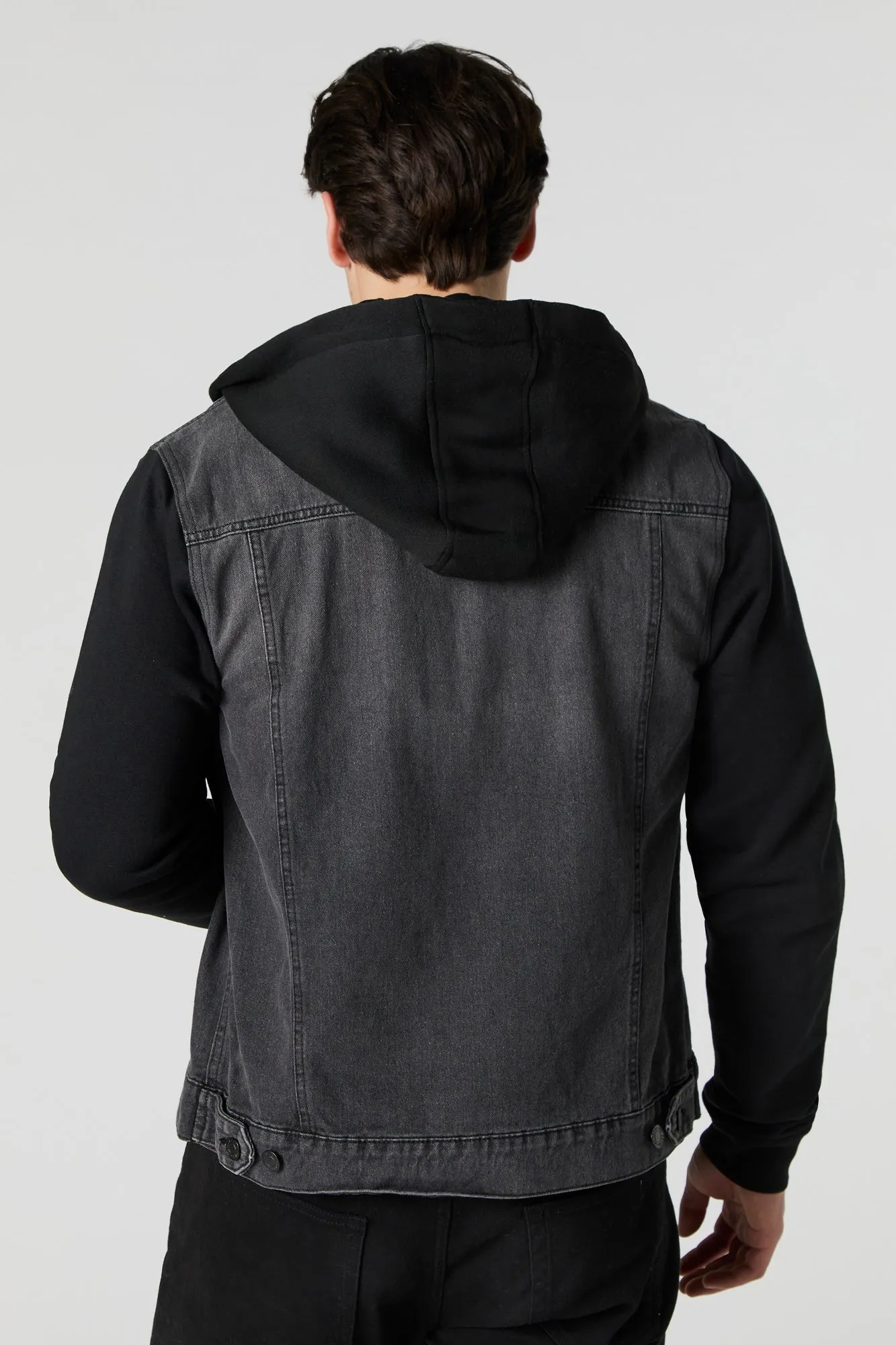 Hooded Fleece Denim Jacket