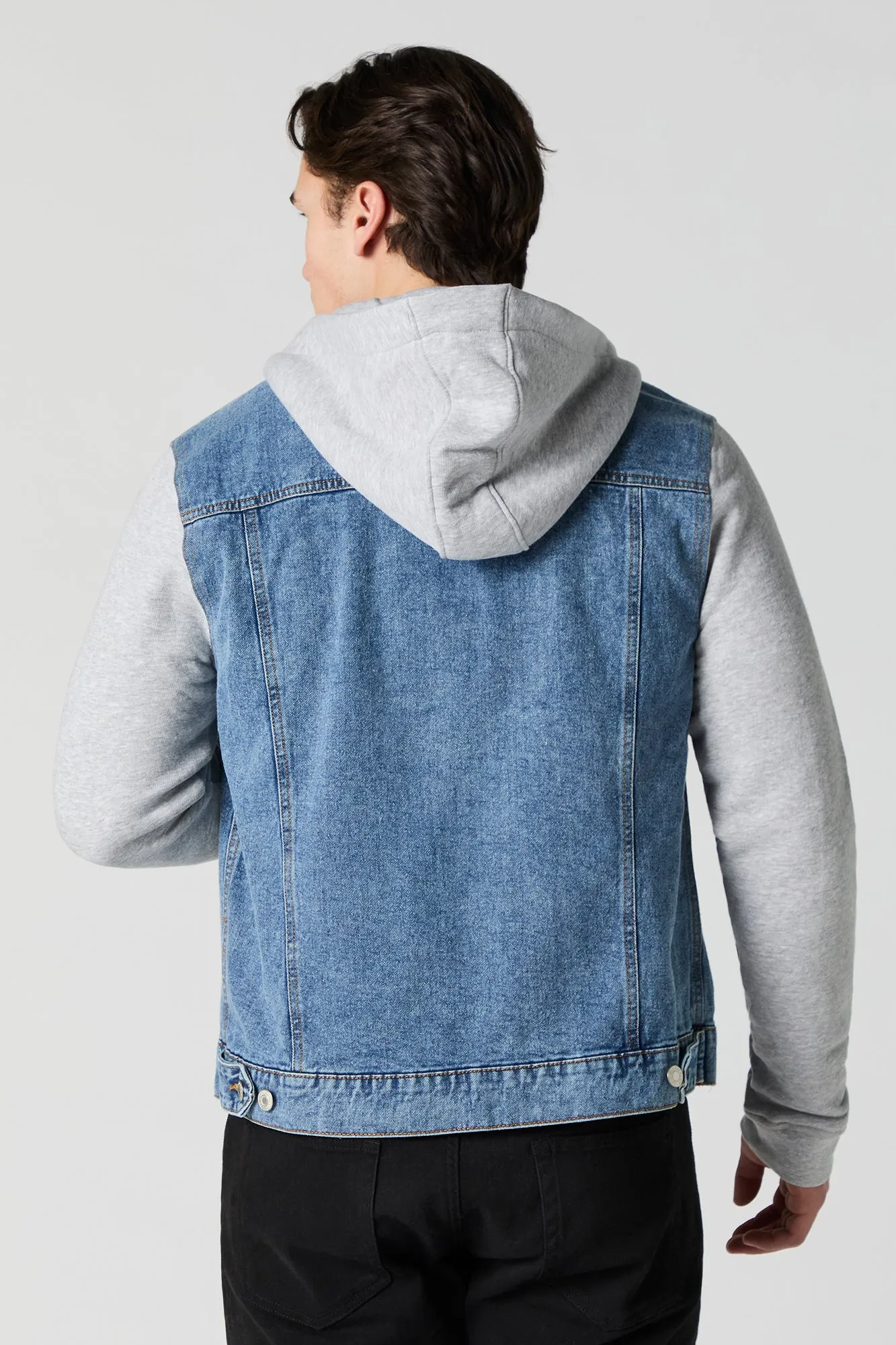 Hooded Fleece Denim Jacket