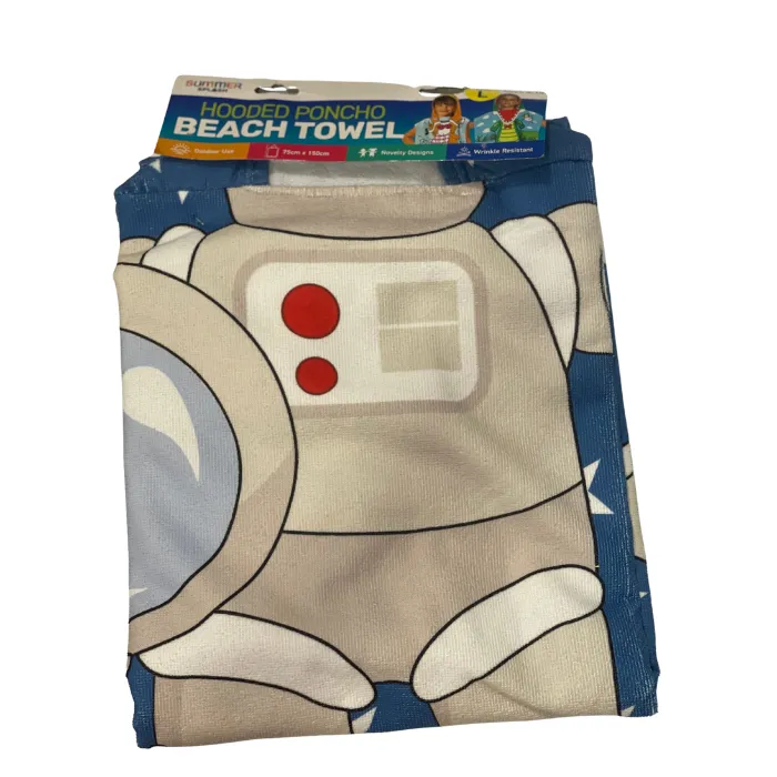Hooded Poncho Towel Kids Asst