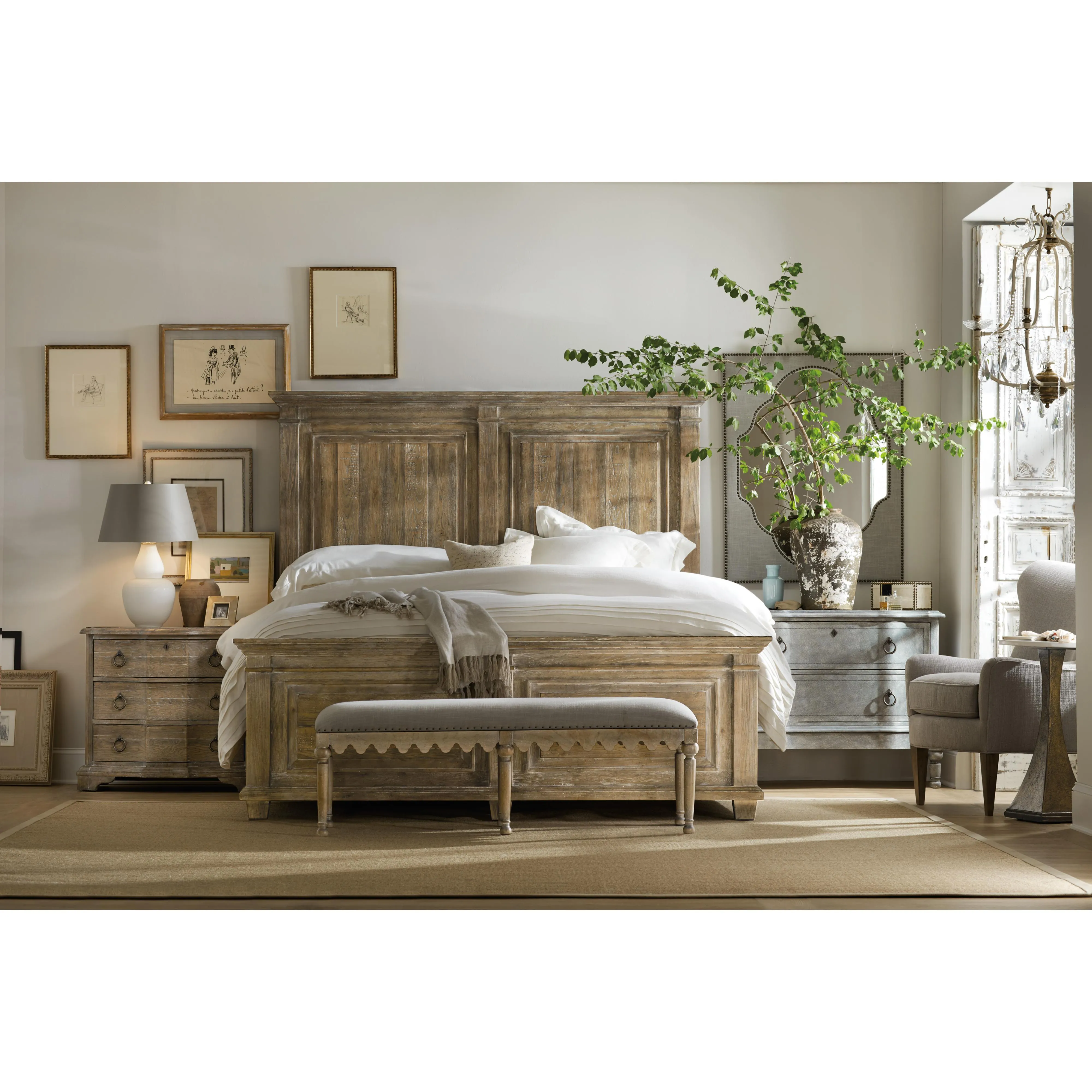 Hooker Furniture 5750-90016-MWD Boheme Bastogne Three-Drawer Nightstand