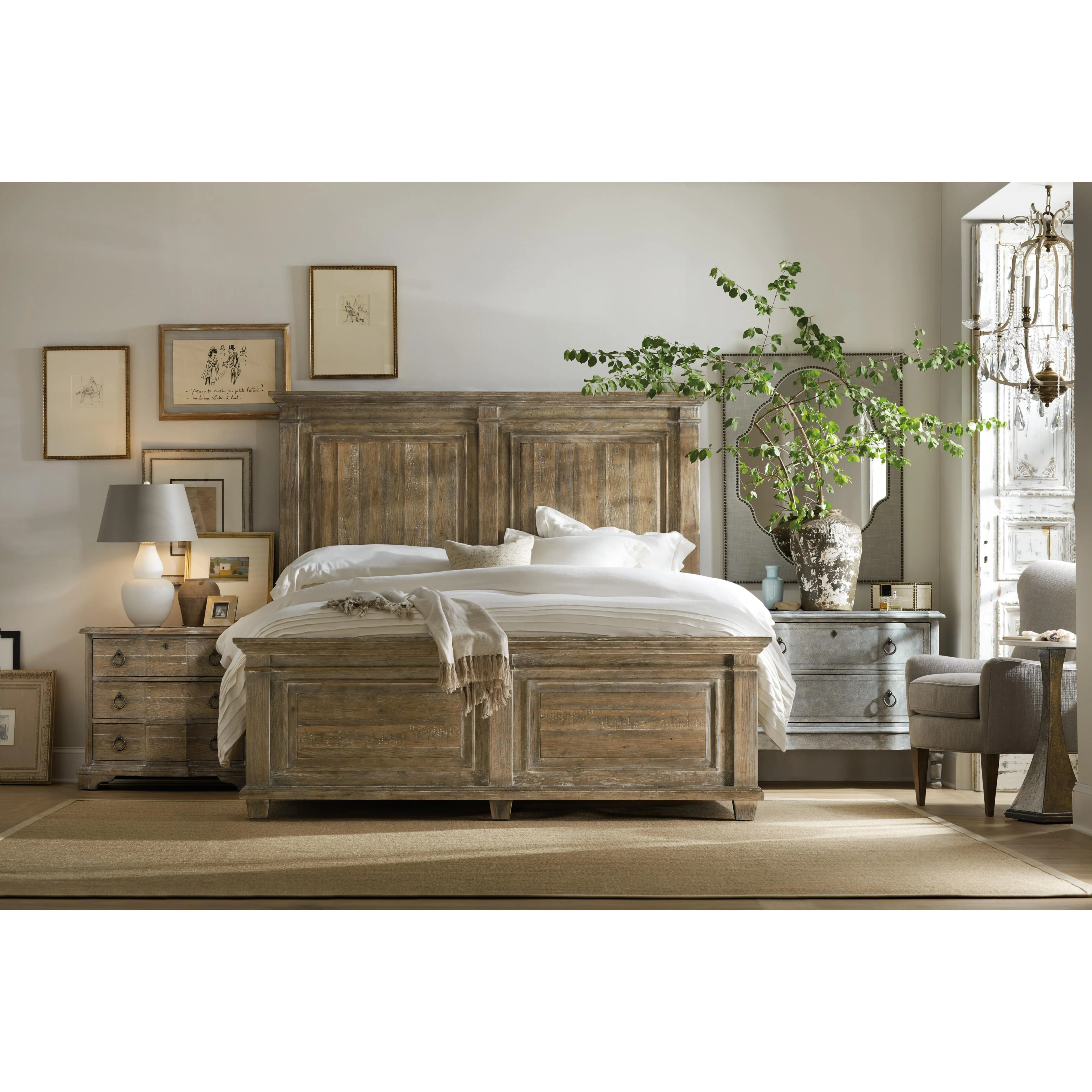 Hooker Furniture 5750-90016-MWD Boheme Bastogne Three-Drawer Nightstand