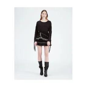 IRO Oviane Layered Embroidered Gauze Mini Skirt
