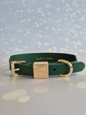 Italian Leather Dog Collar Seconds – Forest