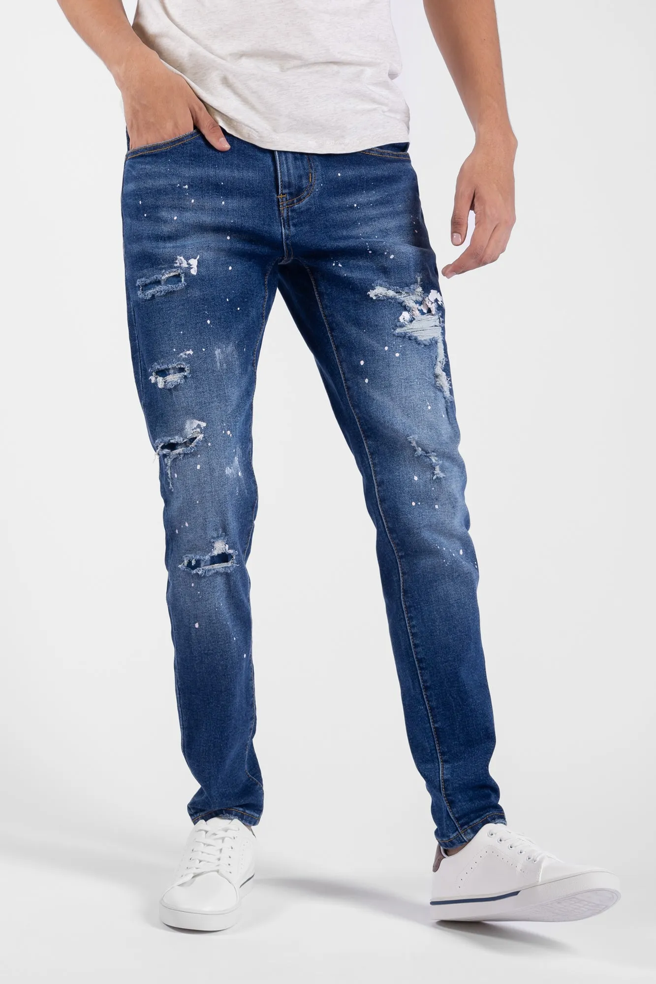 Jean Skinny Fit con desgaste