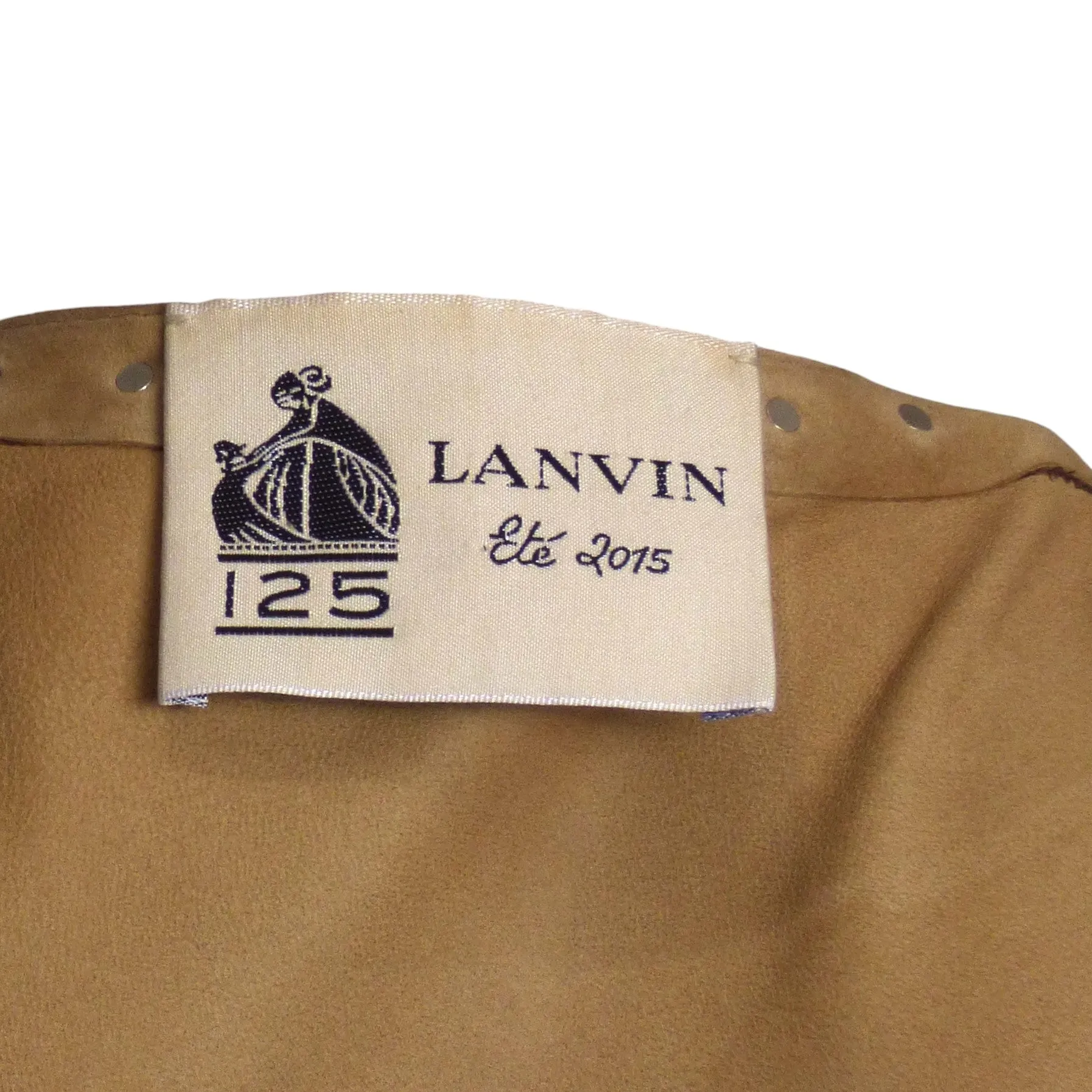 LANVIN- 2015 Brown Studded Suede Coat, Size 6