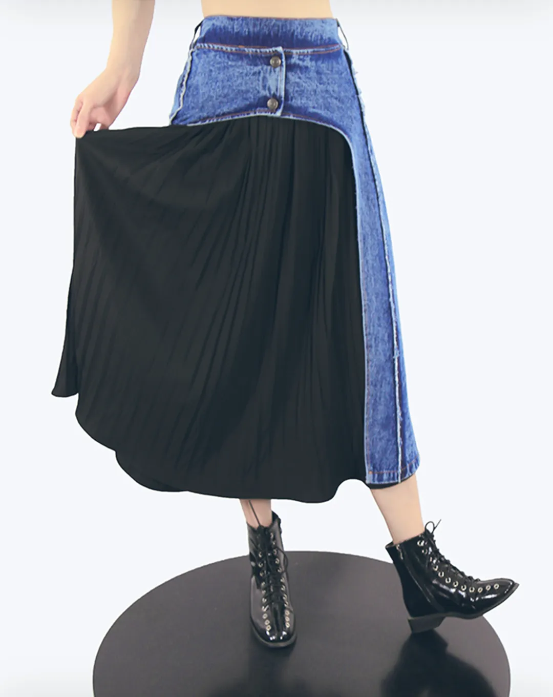 ♀Layered Denim Skirt