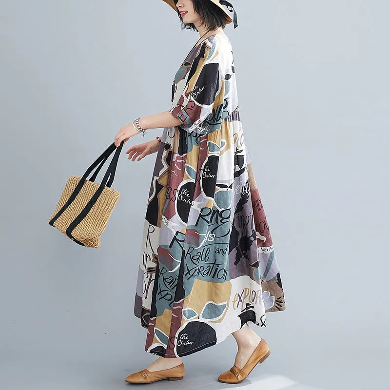Layered Embroidered Round Neck Dress