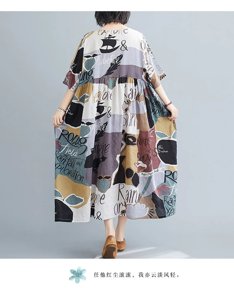 Layered Embroidered Round Neck Dress