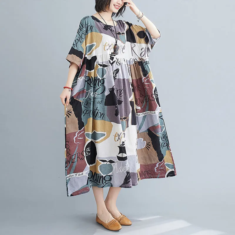 Layered Embroidered Round Neck Dress