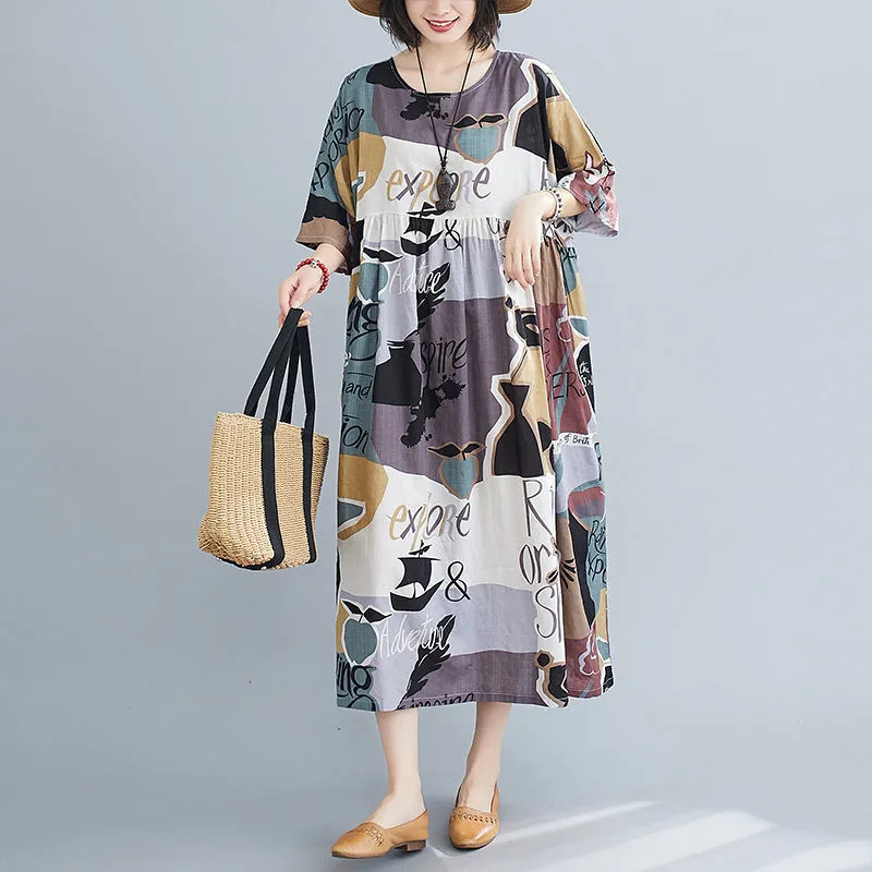Layered Embroidered Round Neck Dress