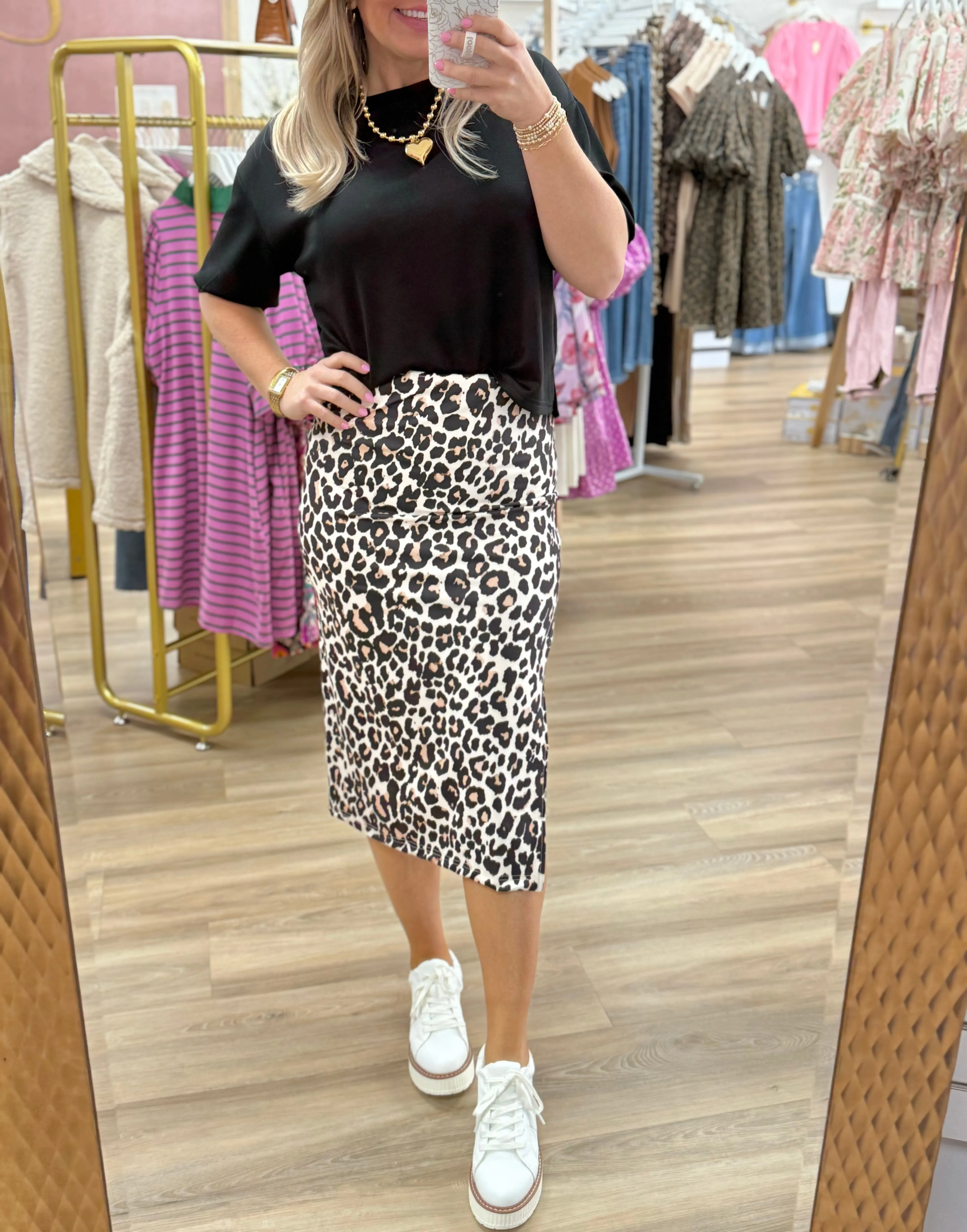 Leopard Midi Skirt