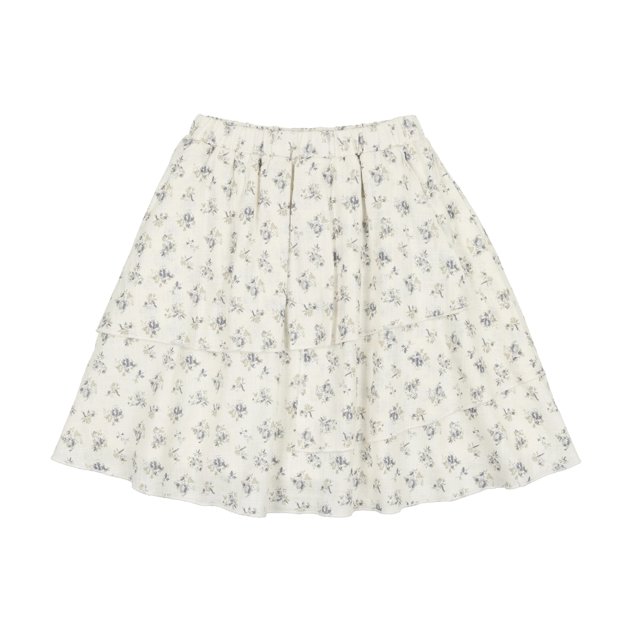 Lil Legs Floral Linen Layered Skirt