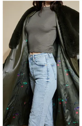 Liv Leather Coat Fur Collar