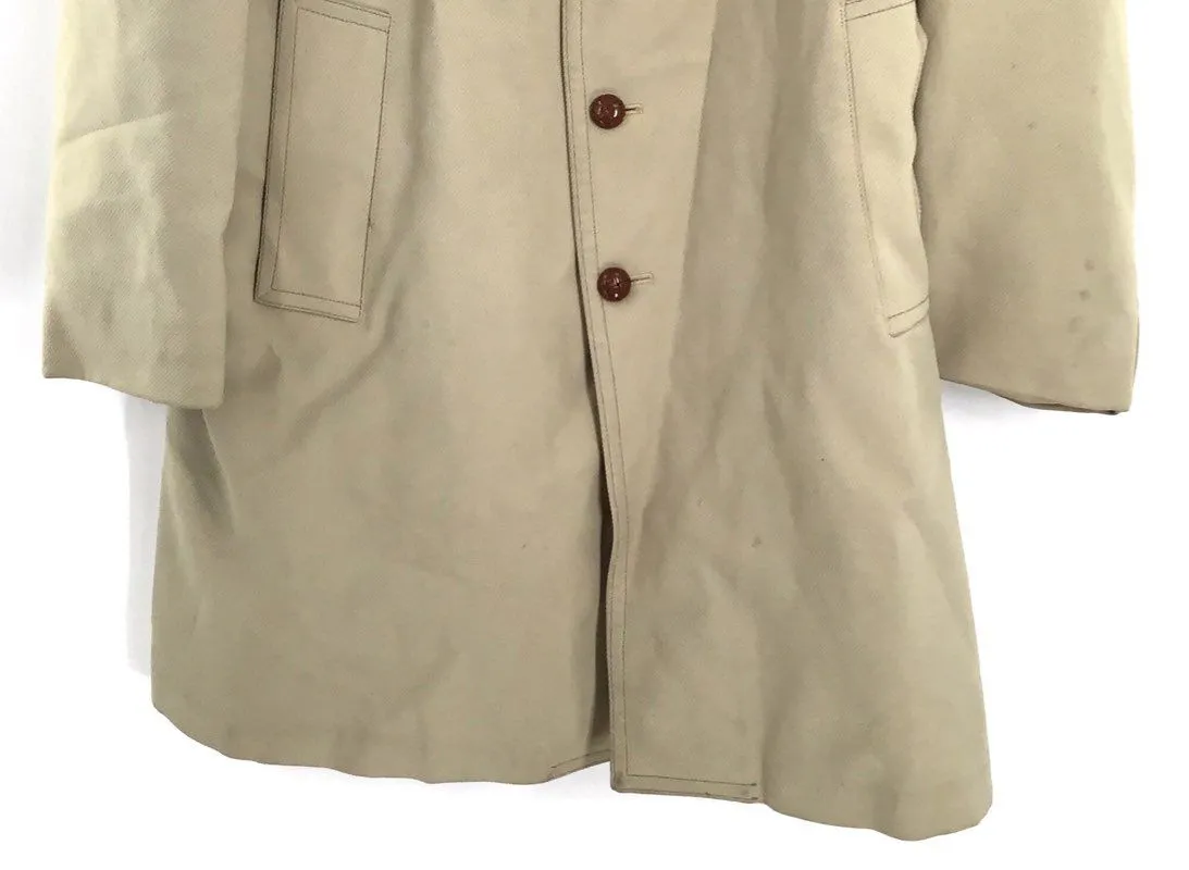London Fog Women's Beige Single-Breasted Overcoat - Size 42