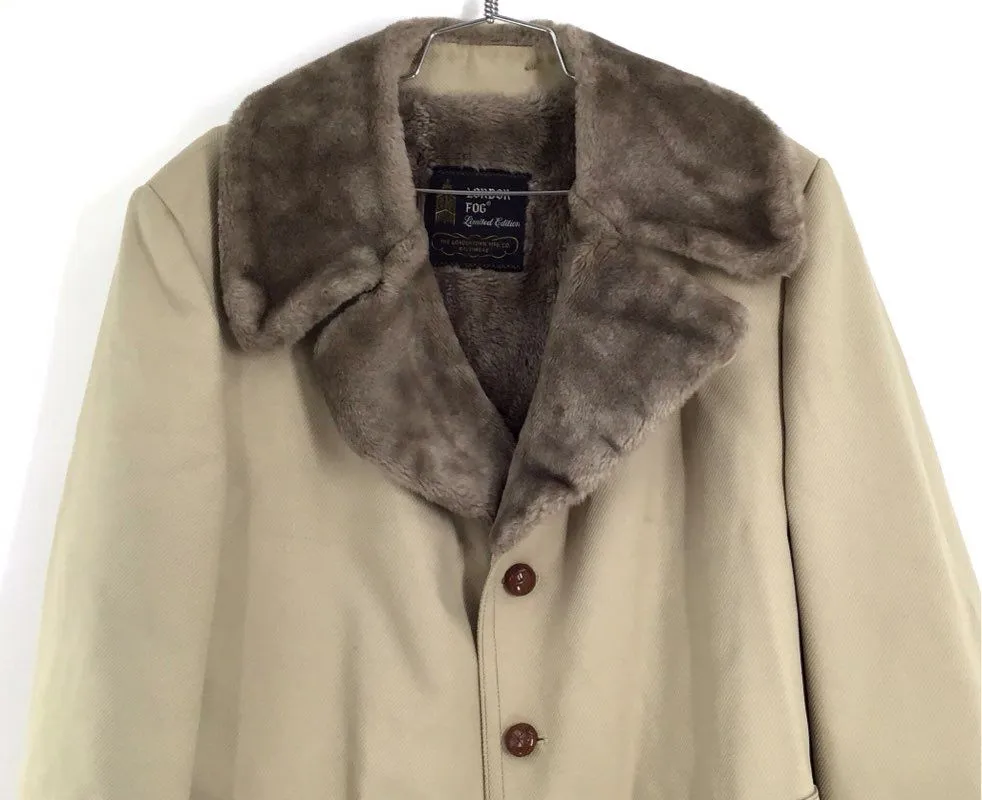 London Fog Women's Beige Single-Breasted Overcoat - Size 42
