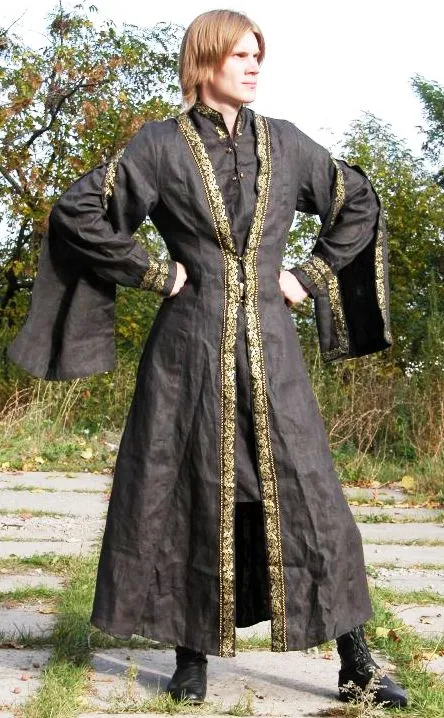 Long Medieval Flax Overcoat