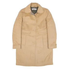 MARELLA Quilted Lined Womens Overcoat Coat Beige Knit S