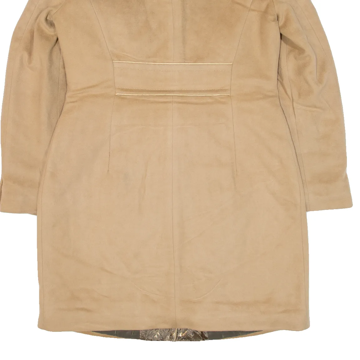 MARELLA Quilted Lined Womens Overcoat Coat Beige Knit S