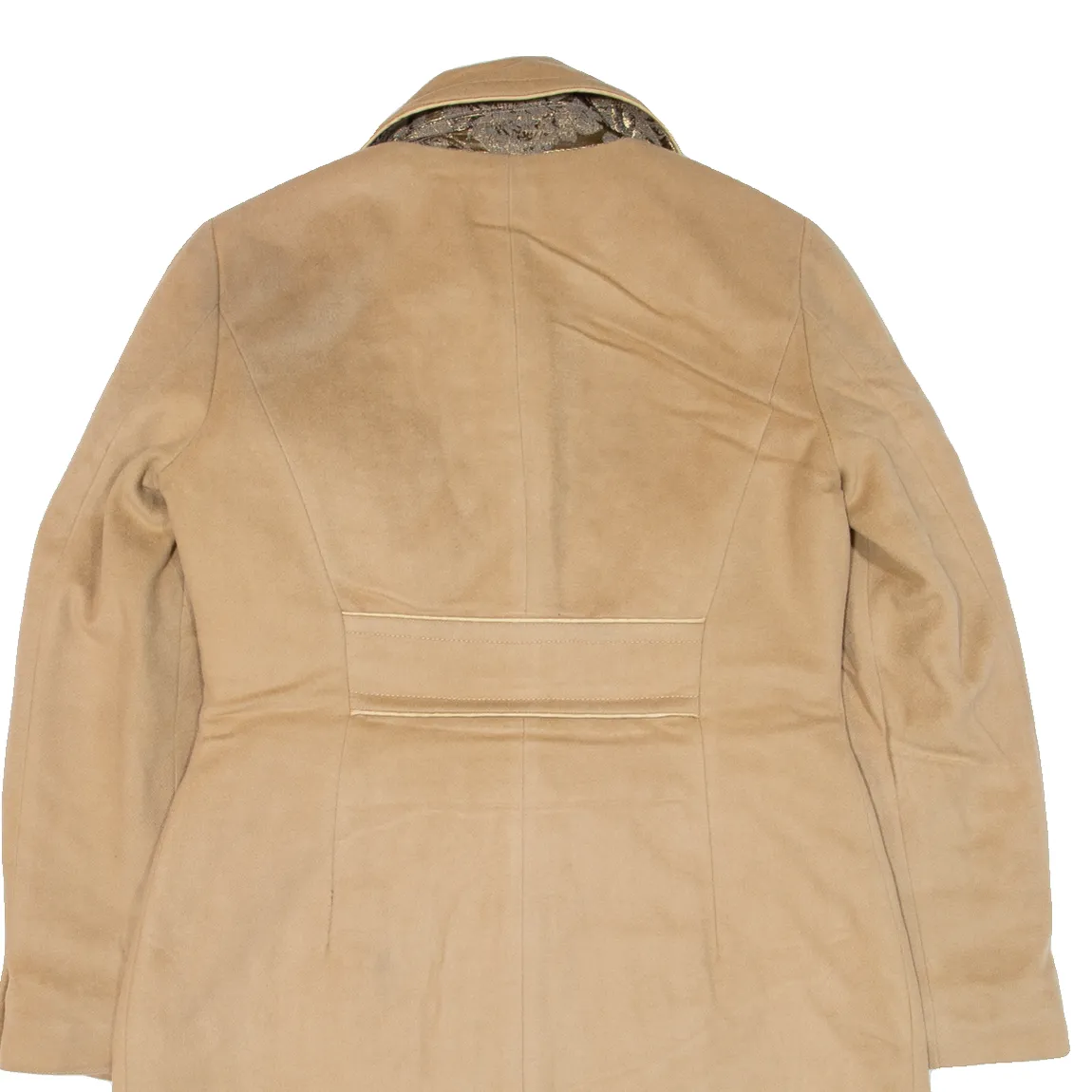 MARELLA Quilted Lined Womens Overcoat Coat Beige Knit S