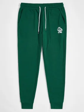 Men Graphic Print Slant Pocket Sweatpants
