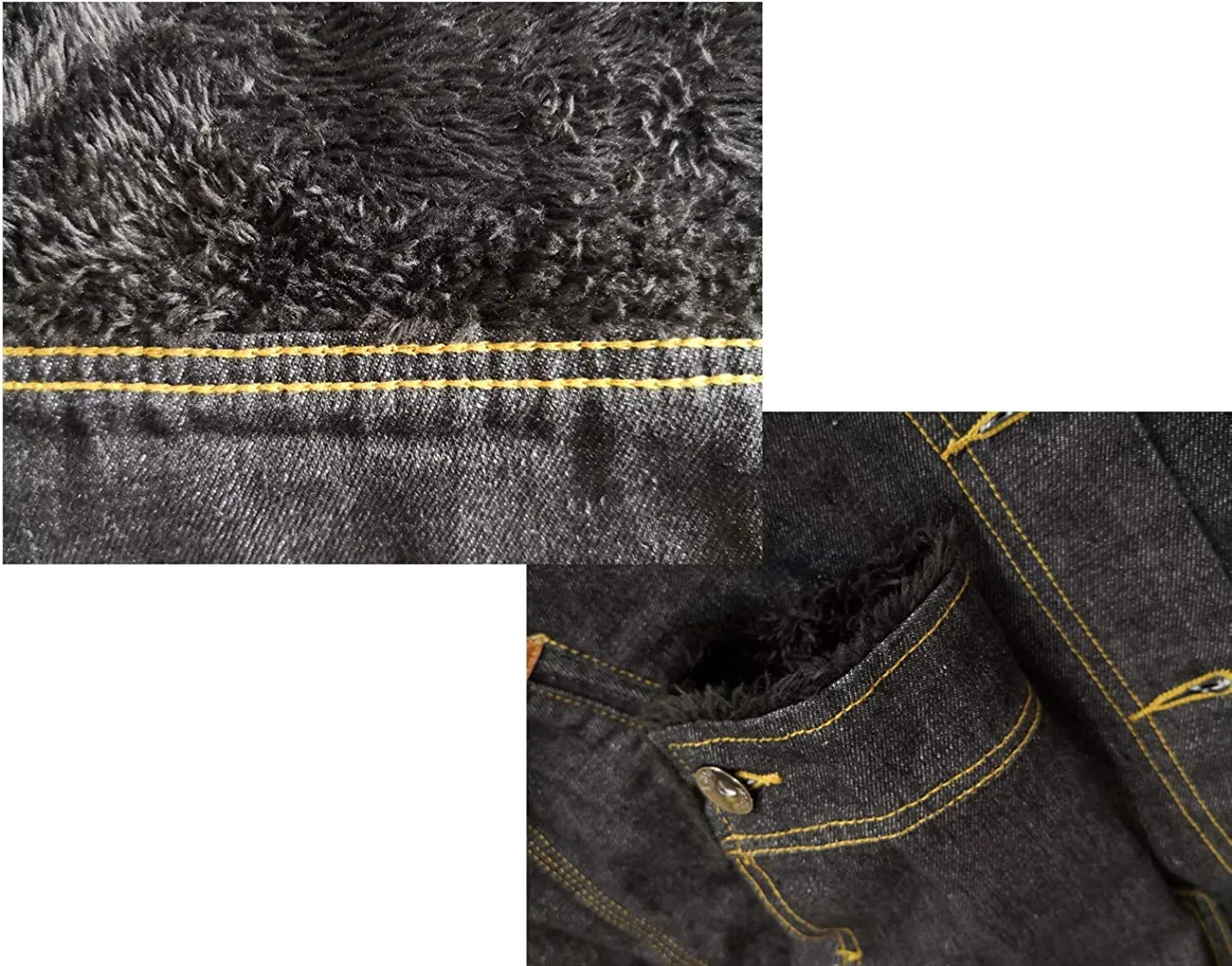 Men's Faux Fur Collar Ripped Denim Trucker Jacket
