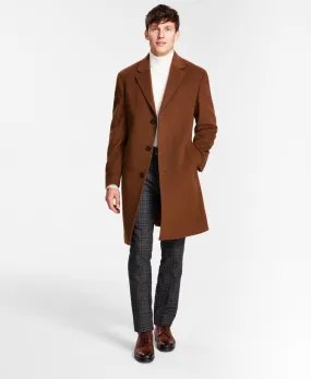 Michael Kors Mens Overcoat Coat 48 R Brown Solid