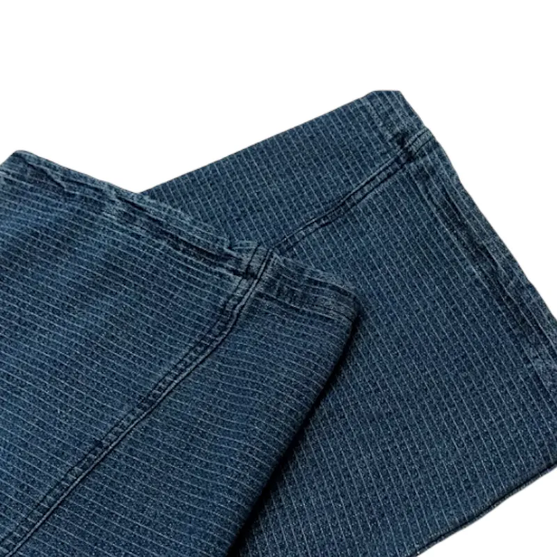 Mini check denim cargo jeans