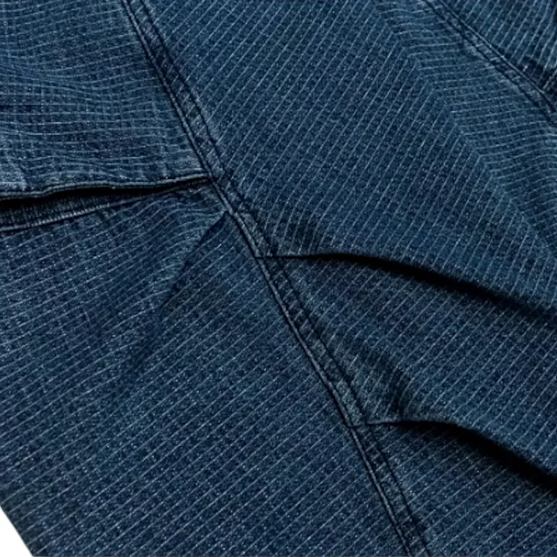 Mini check denim cargo jeans