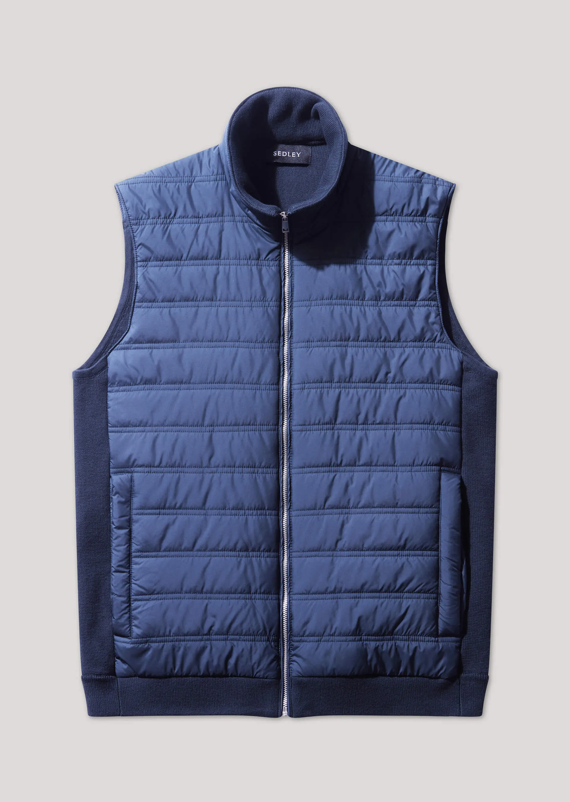 Moley Quilted Navy Gilet