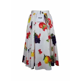 MSGM Fruit Print Midiskirt