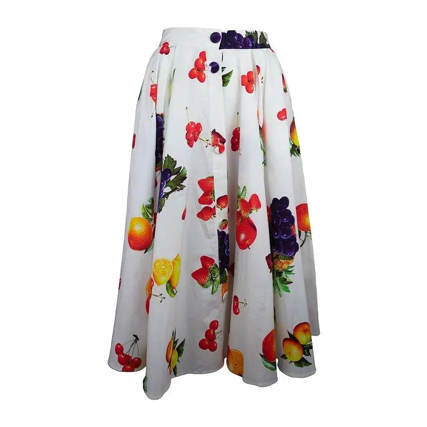 MSGM Fruit Print Midiskirt