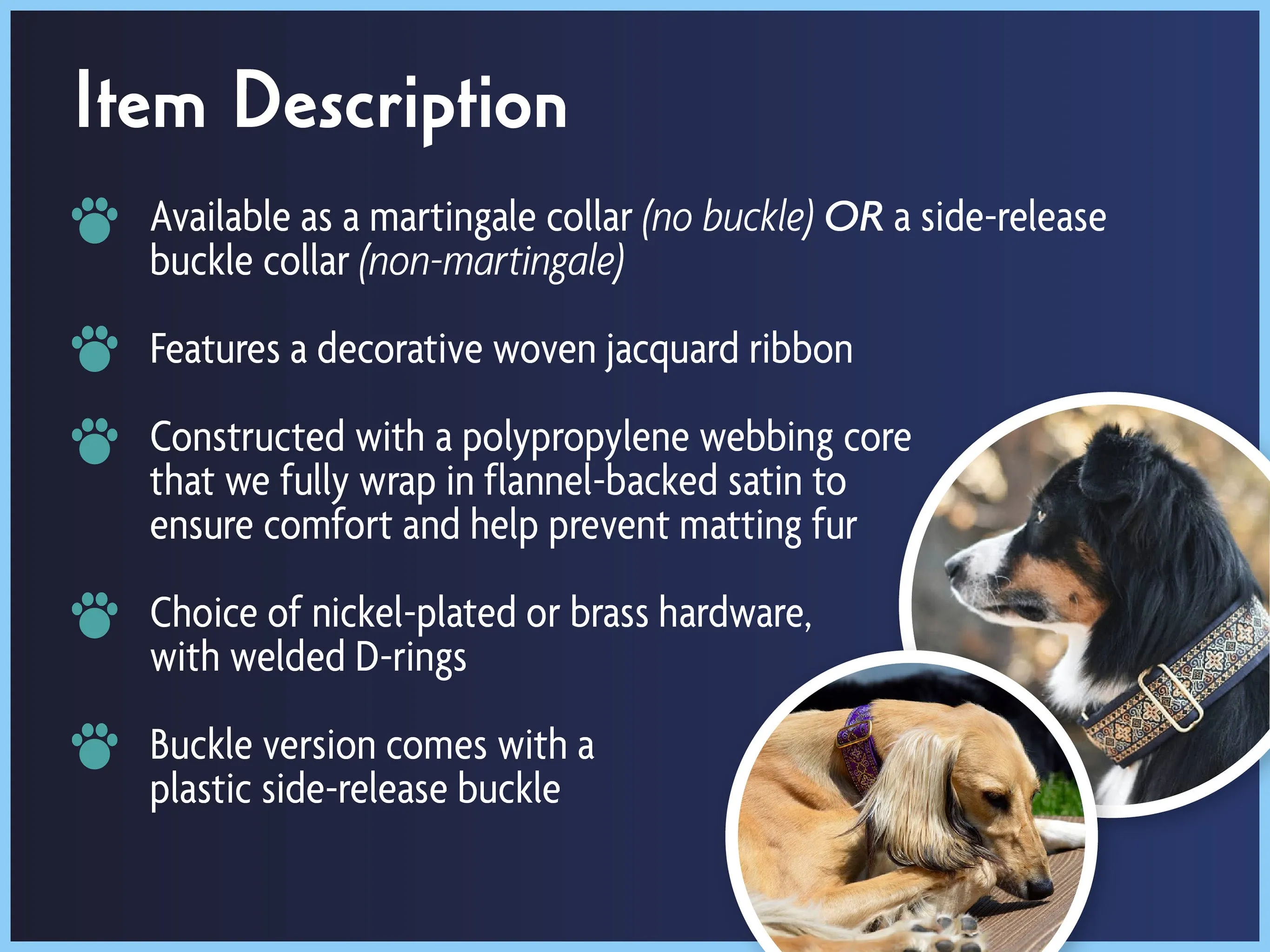 Nautical Flags Dog Collar - Martingale or Buckle Dog Collar - 1" Width