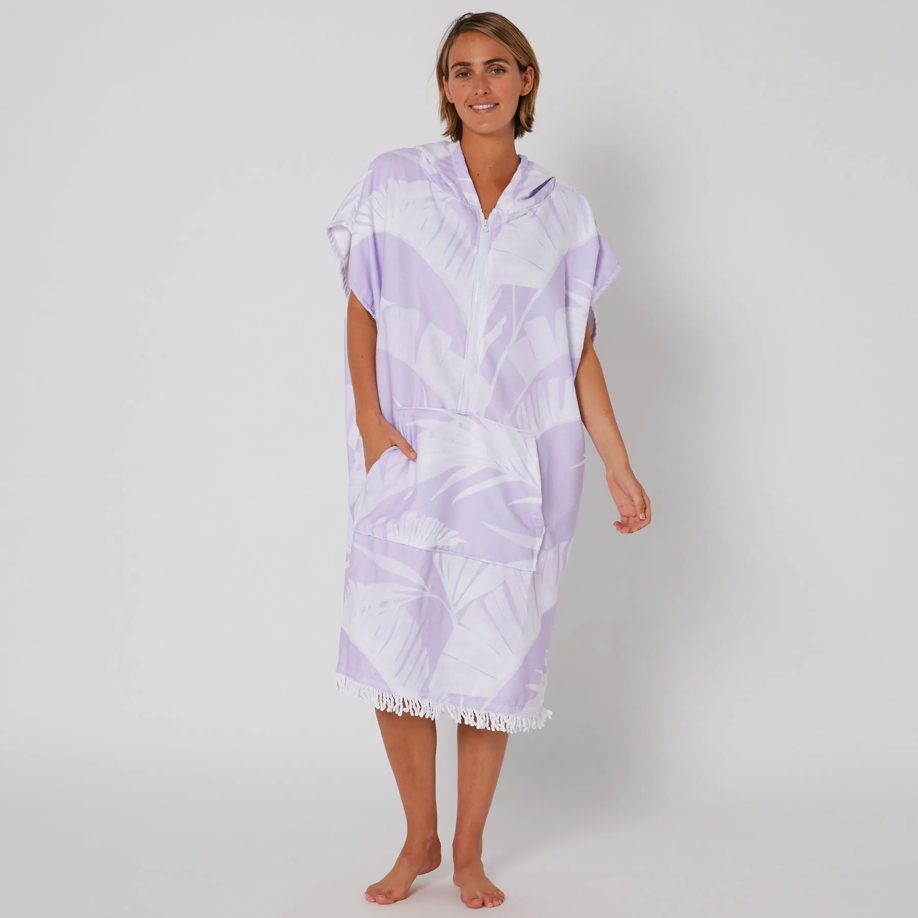 O&E Ladies Zip Front Hooded Poncho