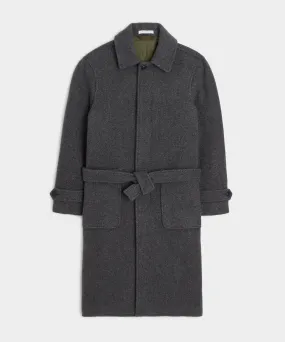 Oversized Cashmere Belted Overcoat in Charcoal