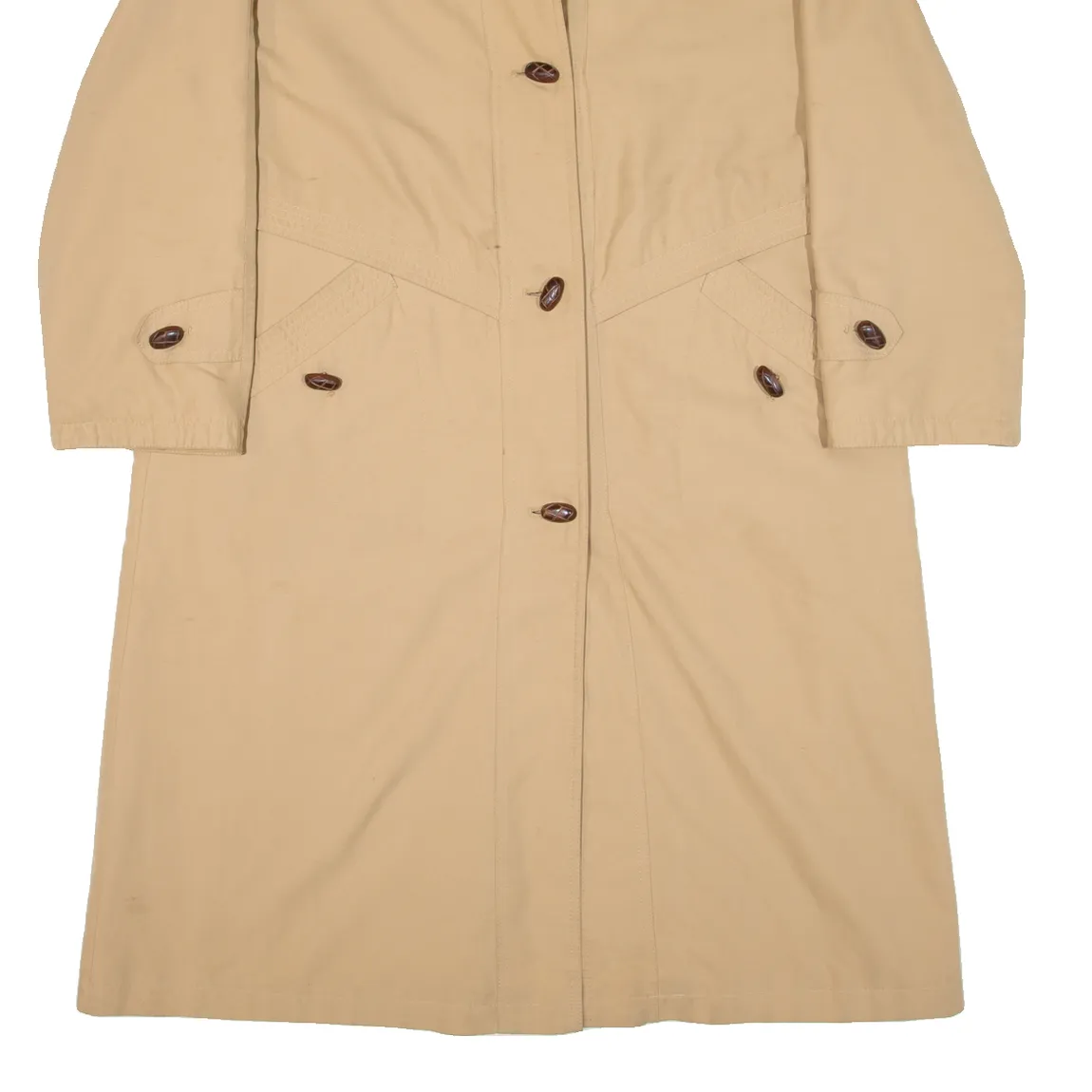 PALAIS DU VETEMENT Quilted Lined Womens Overcoat Coat Beige S