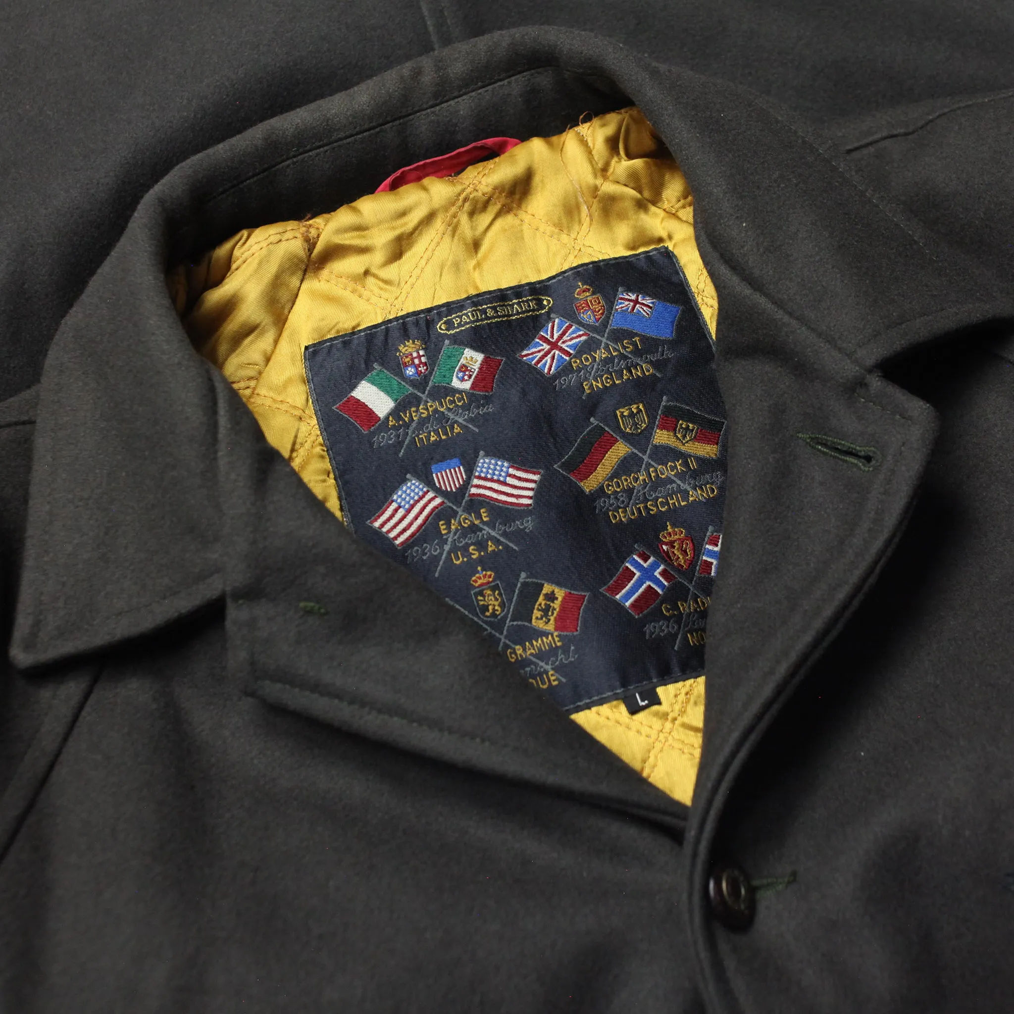 Paul & Shark Yachting Green Overcoat circa 1990's