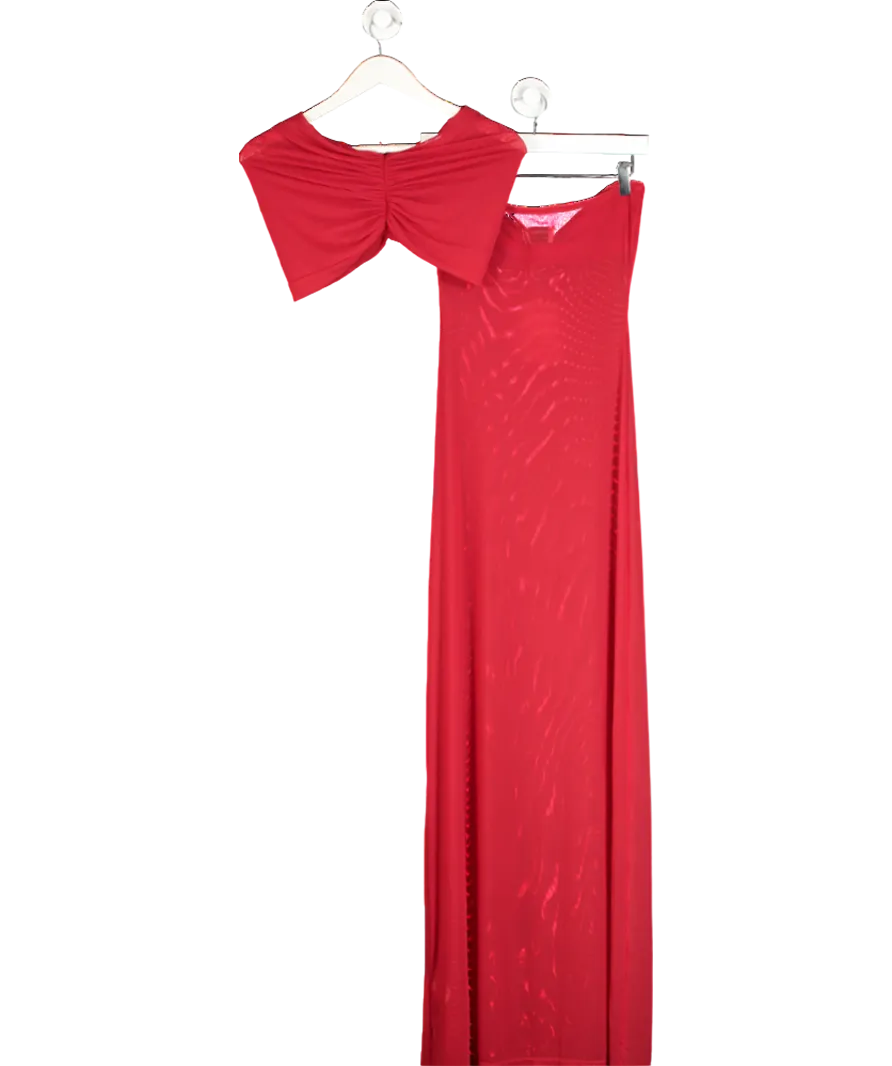 Peppermayo Red Ottilie Mesh Maxi Dress UK 10
