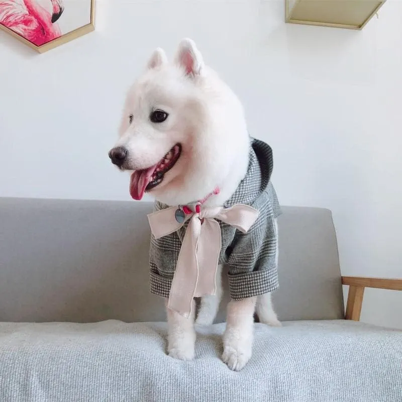 Plaid Bowtie Coat