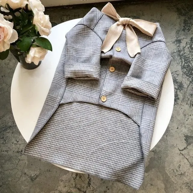 Plaid Bowtie Coat