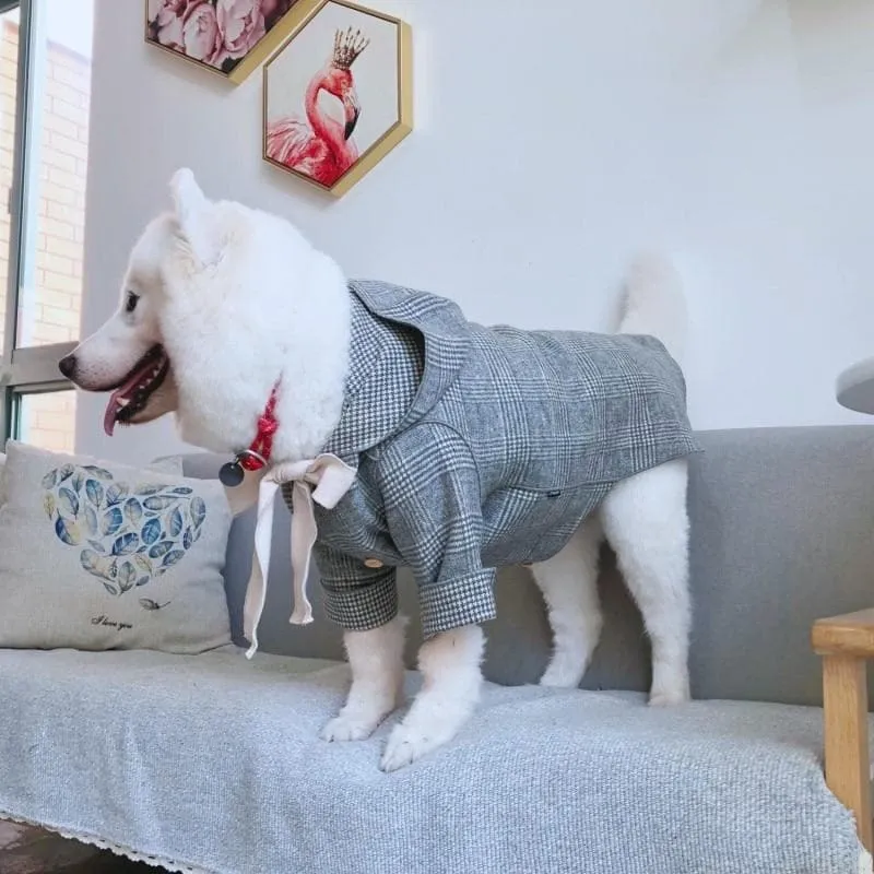 Plaid Bowtie Coat