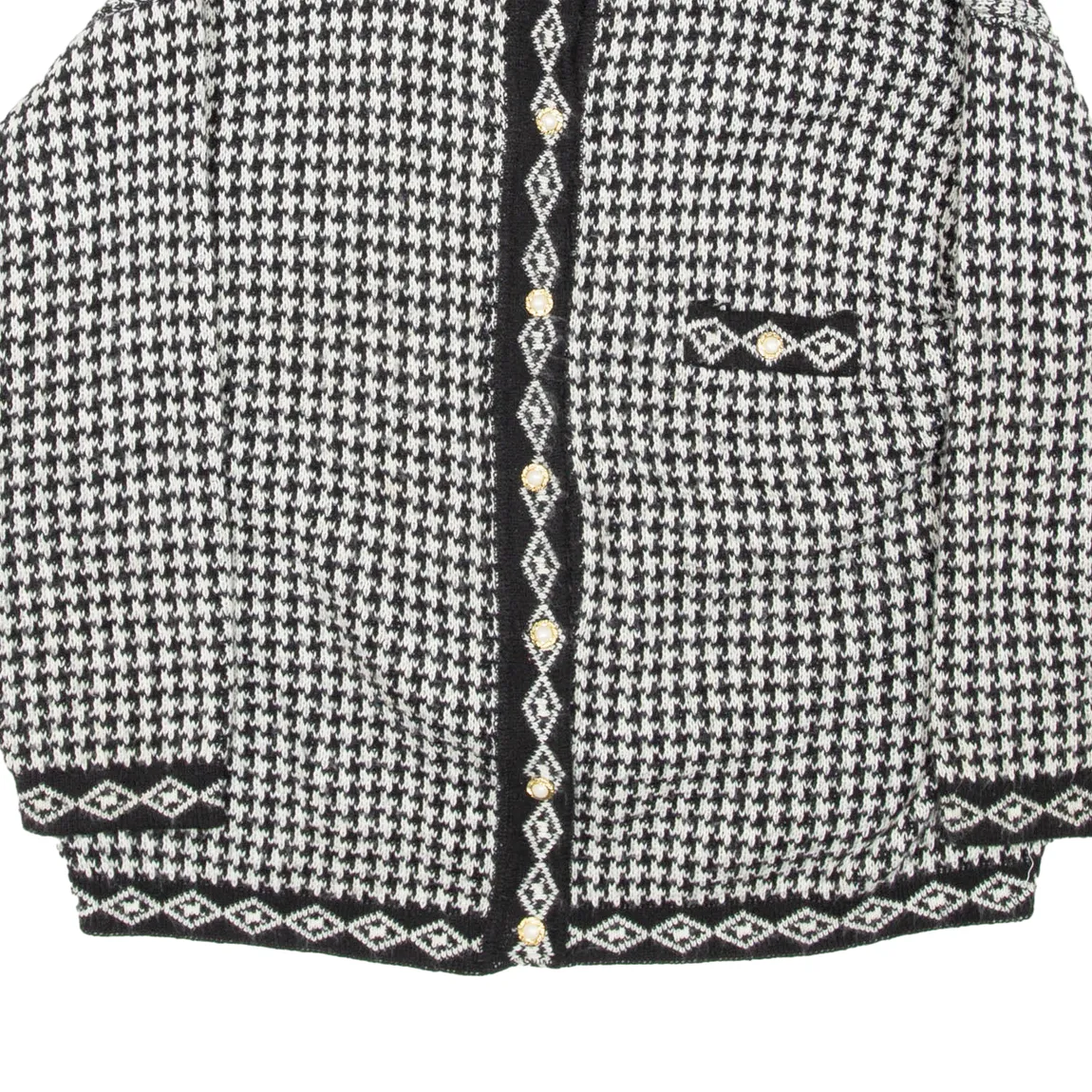 POLO ACTIVEWEAR Womens Overcoat Coat Black Houndstooth M