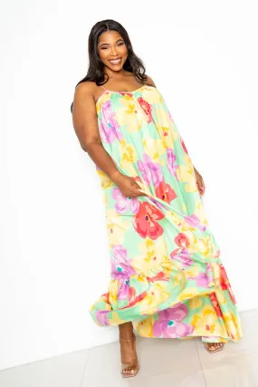 PRINTED VOLUMINOUS MAXI DRESS