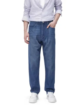 Rare Rabbit Men Bagg Blue Cotton Fabric Regular Fit Plain Denim Pant