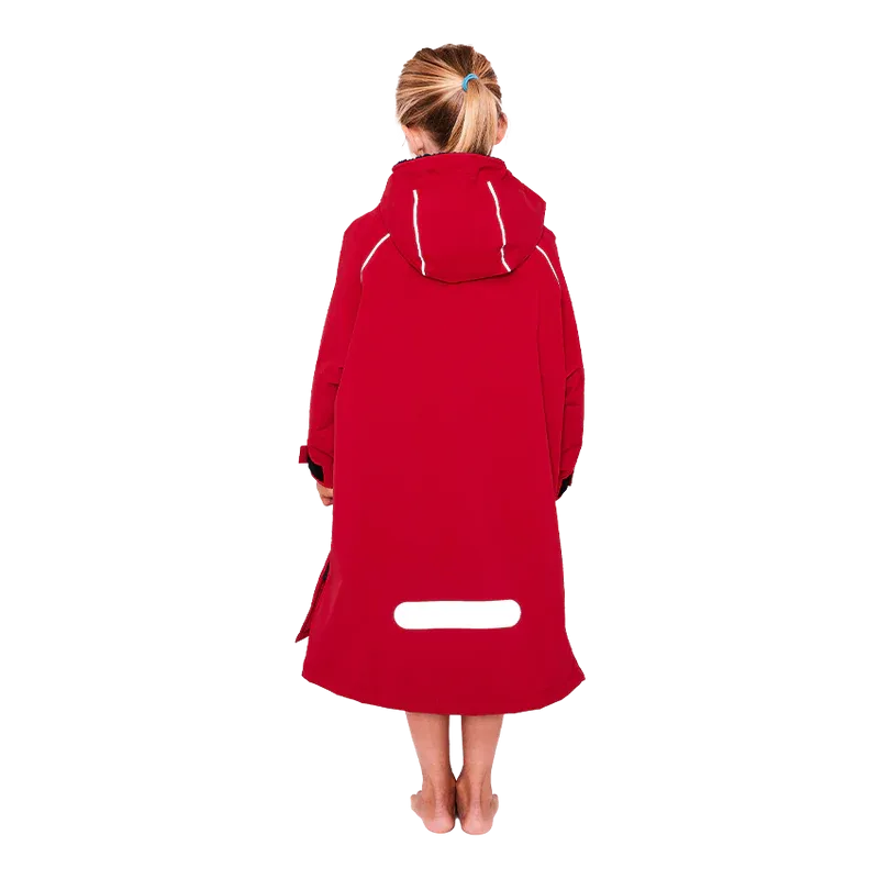 Red Original Change Kids Poncho Half-Zip Long Sleeve - Red