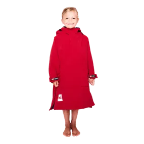 Red Original Change Kids Poncho Half-Zip Long Sleeve - Red