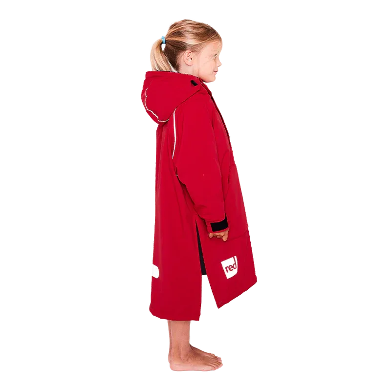 Red Original Change Kids Poncho Half-Zip Long Sleeve - Red