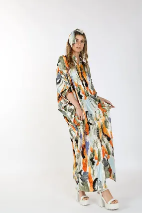 Relaxed Fit Button Down Poncho Dress