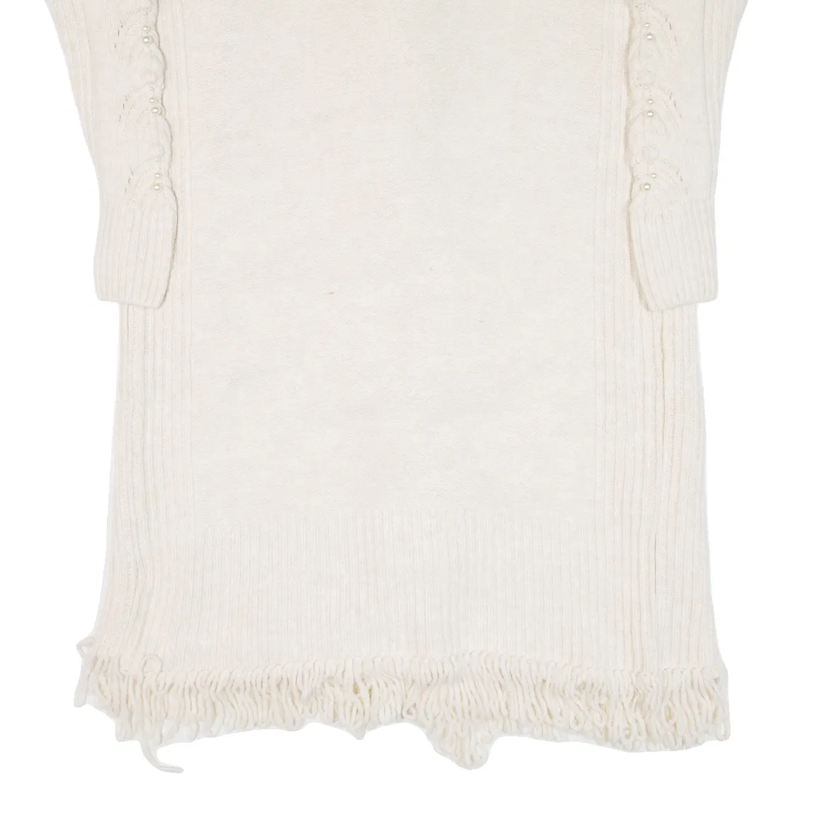 RIVER ISLAND Womens Overcoat Coat Cream Knit XS