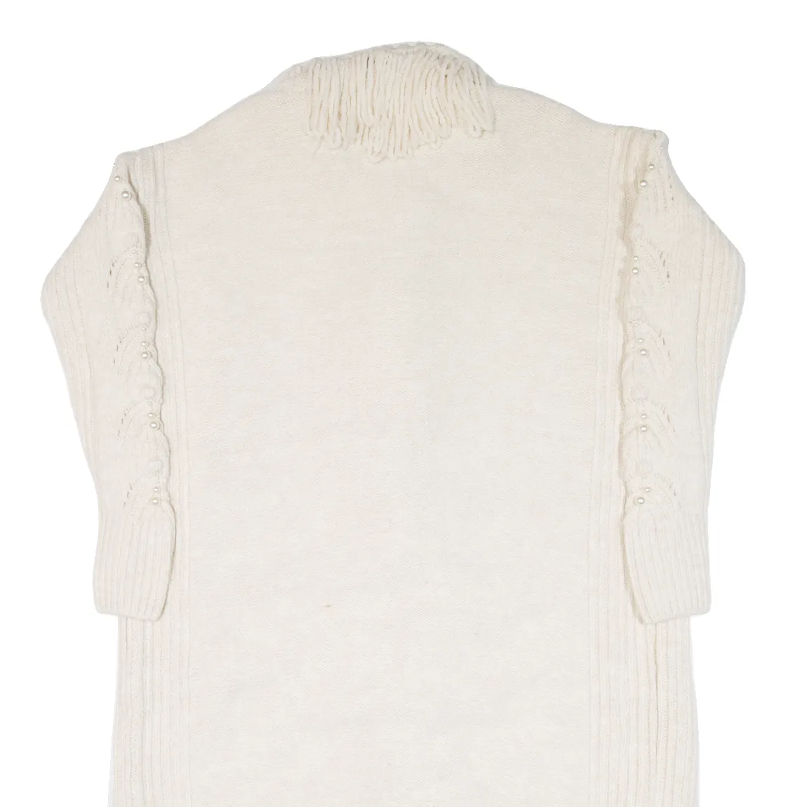 RIVER ISLAND Womens Overcoat Coat Cream Knit XS